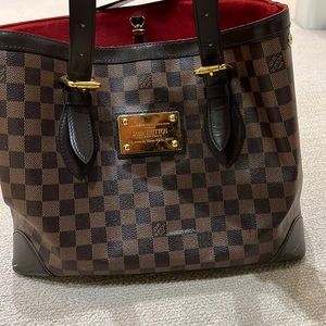 Pre-loved Authentic Louis Vuitton Ebene Canvas Hampstead Mm Bag In Brown